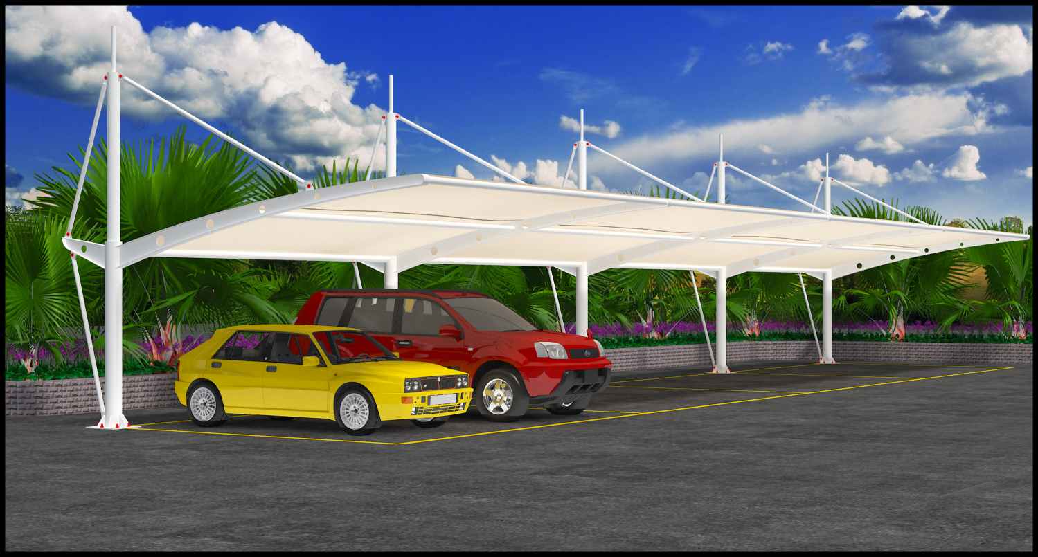 膜结构遮阳车棚厂家-2