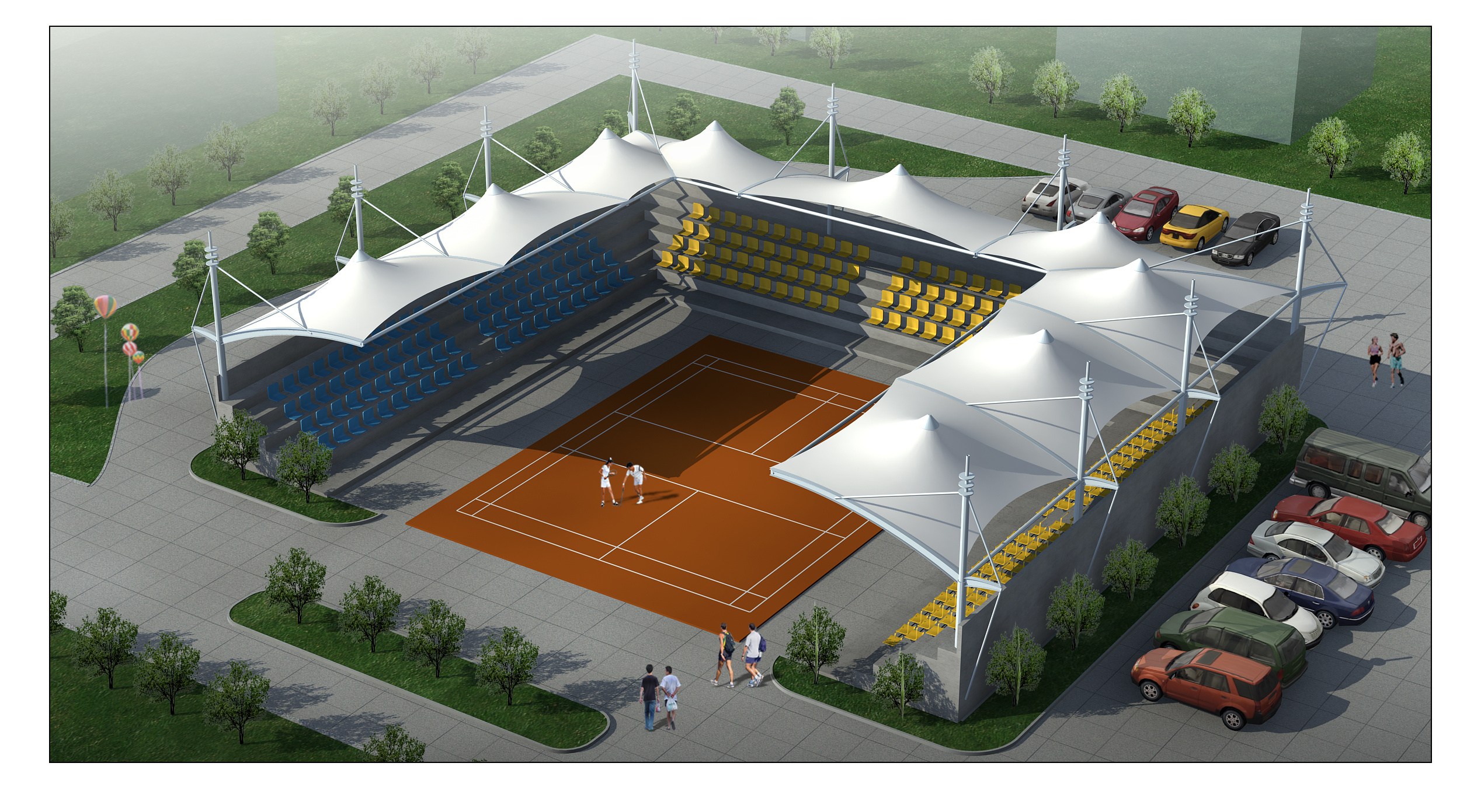 门球场遮阳棚-1